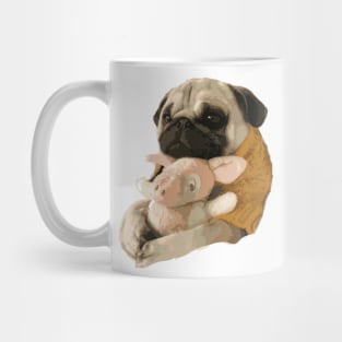 Funny Dog pet with toy oil paint Mug